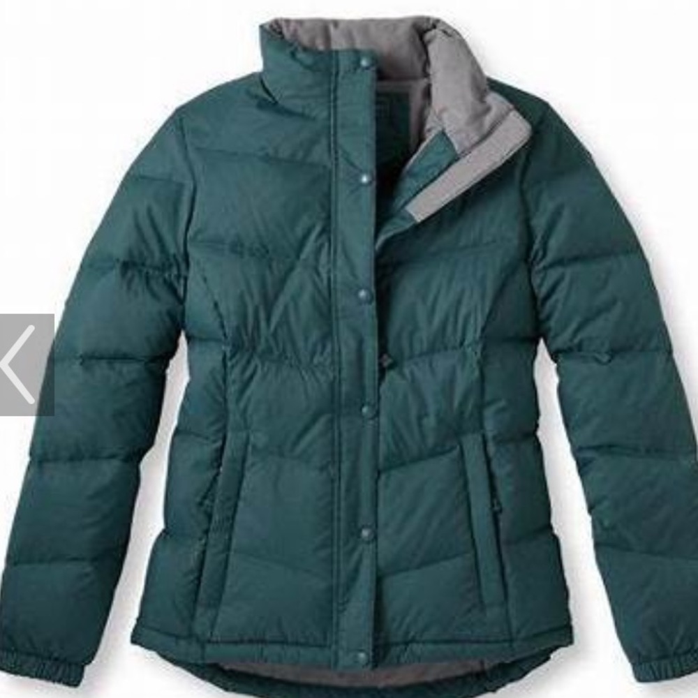 LL bean | teal goose down puffer jacket coat XS